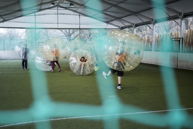 What are the popular activities for stag dos? Bubble football.