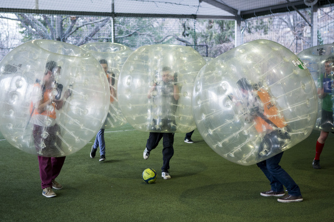 Bubble Football: Ready to mix your hilarious side with a healthy competition? Try bubble football.